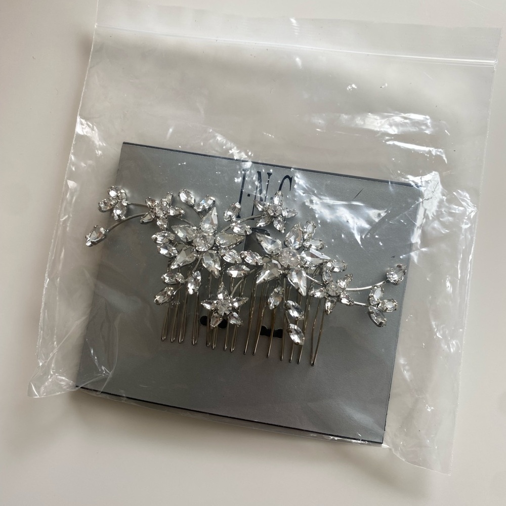 CZ Silver Bridal Floral Hair Comb